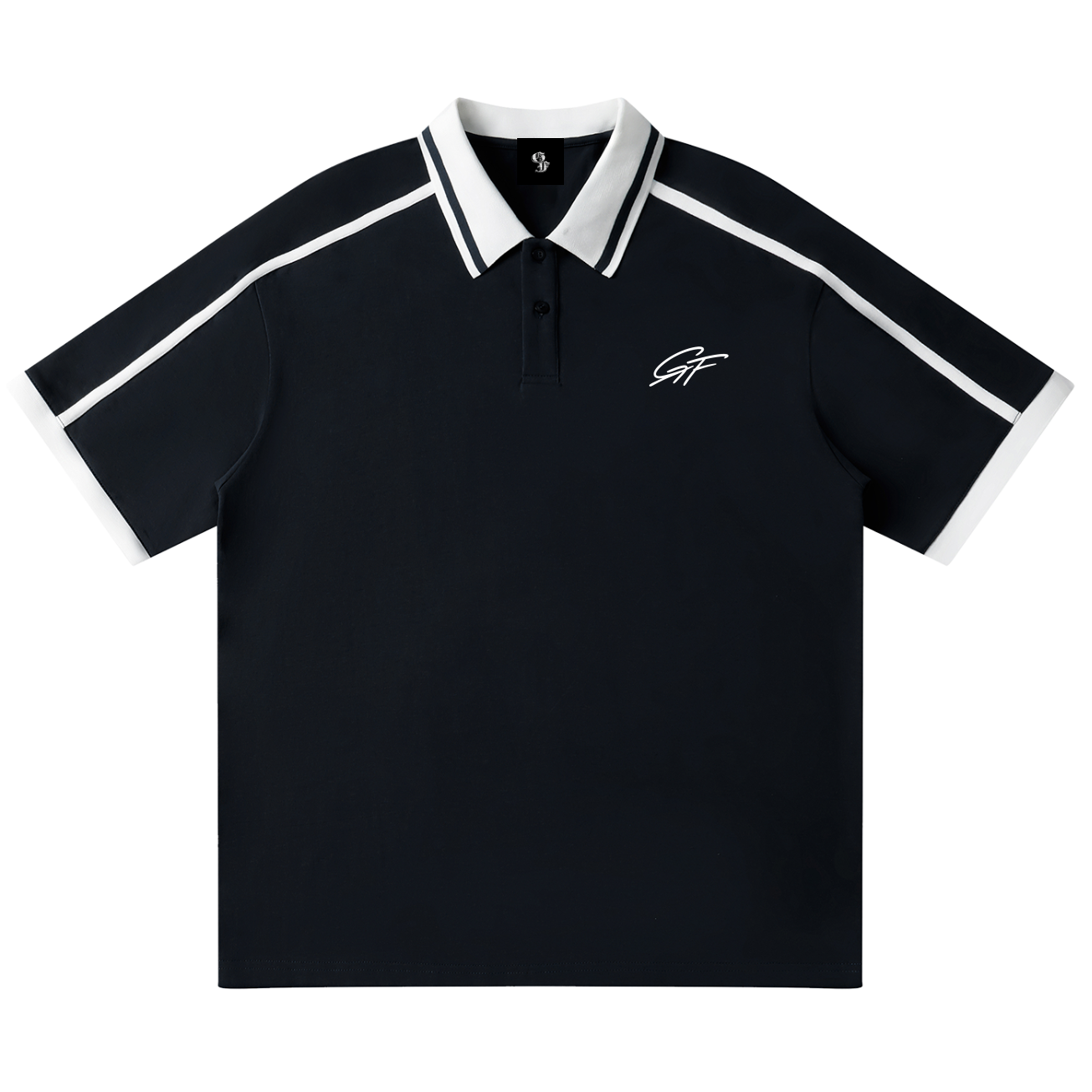 Vintage Graphic Footy Unisex Contrast Piping Polo Shirt