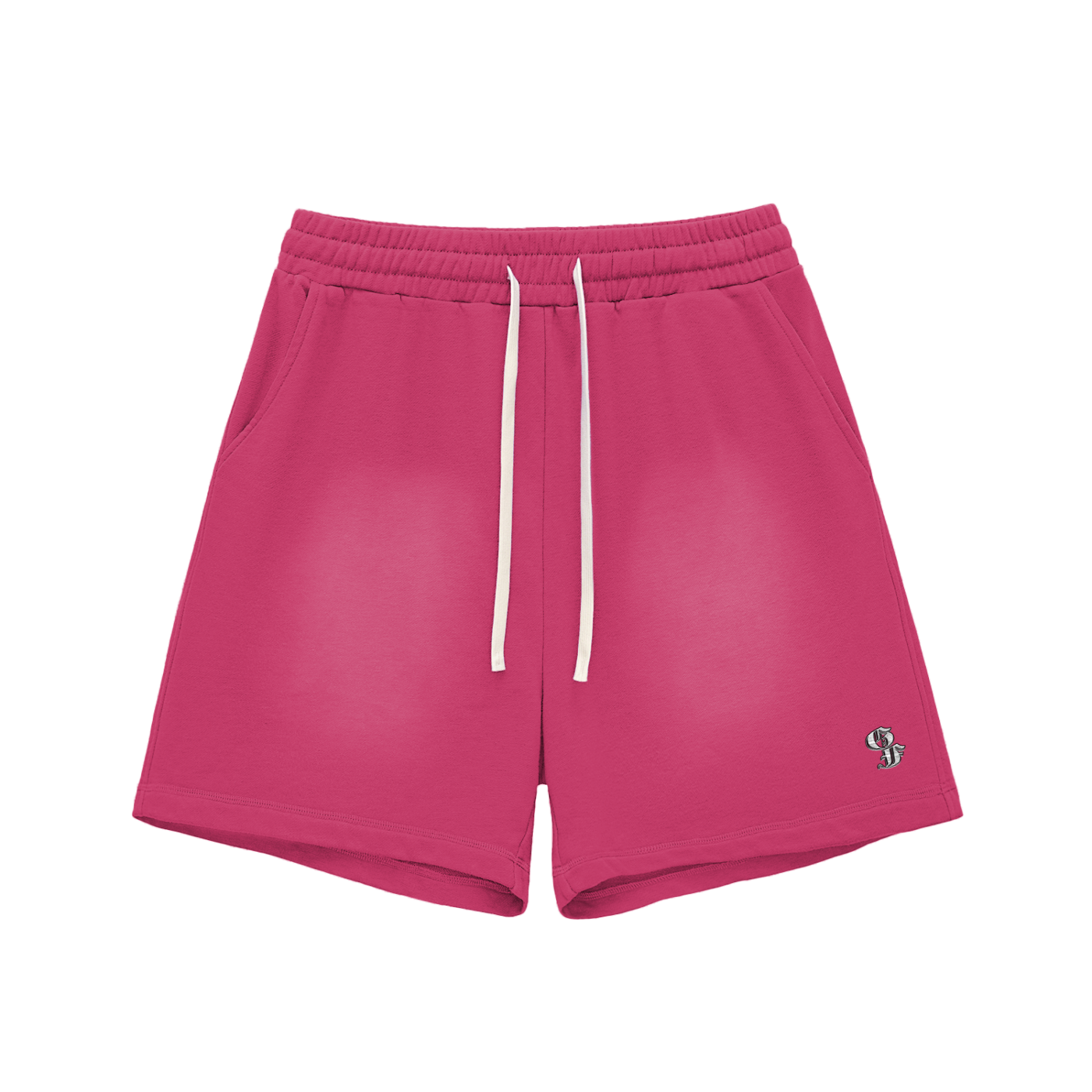 Graphic Footy Sun Fade Raw Edge Cotton Shorts