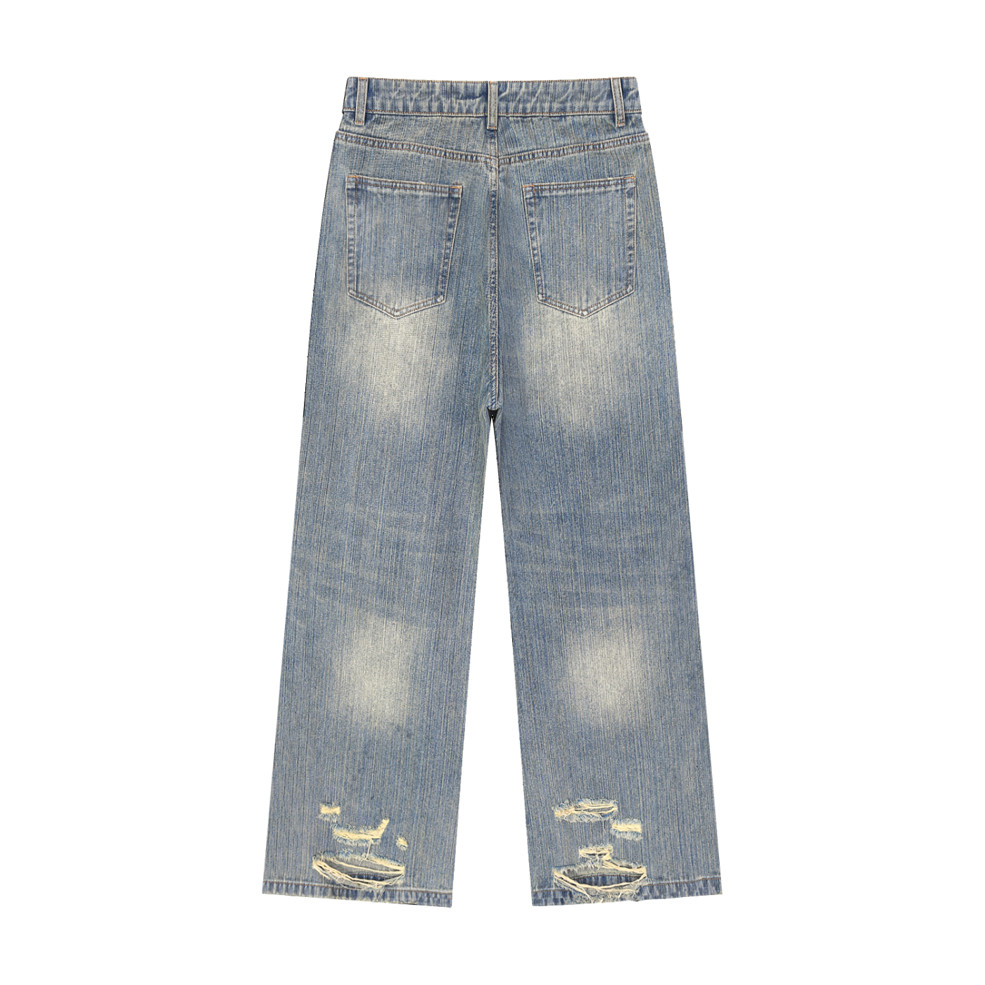 Premium Vintage Wash Graphic Footy Distressed Denim Jeans