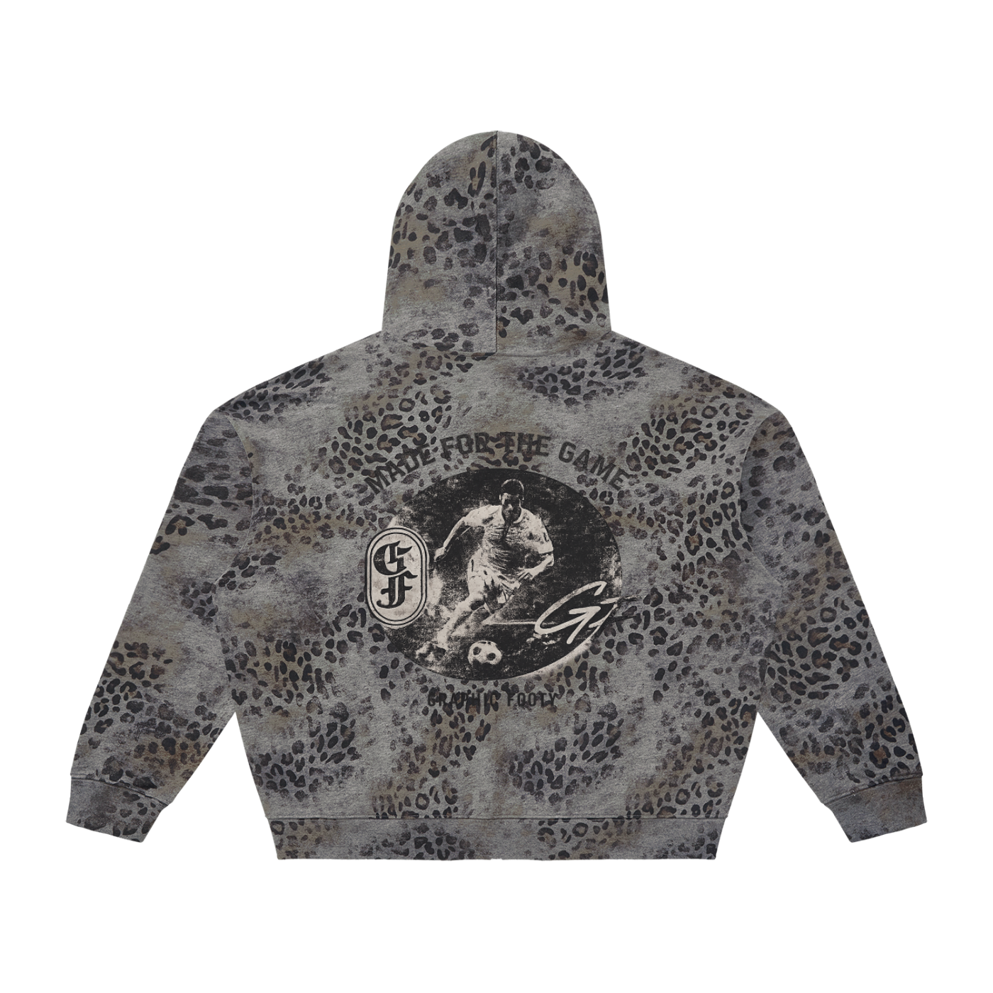 Graphic Footy Vintage Wash Leopard Full Zip Hoodie