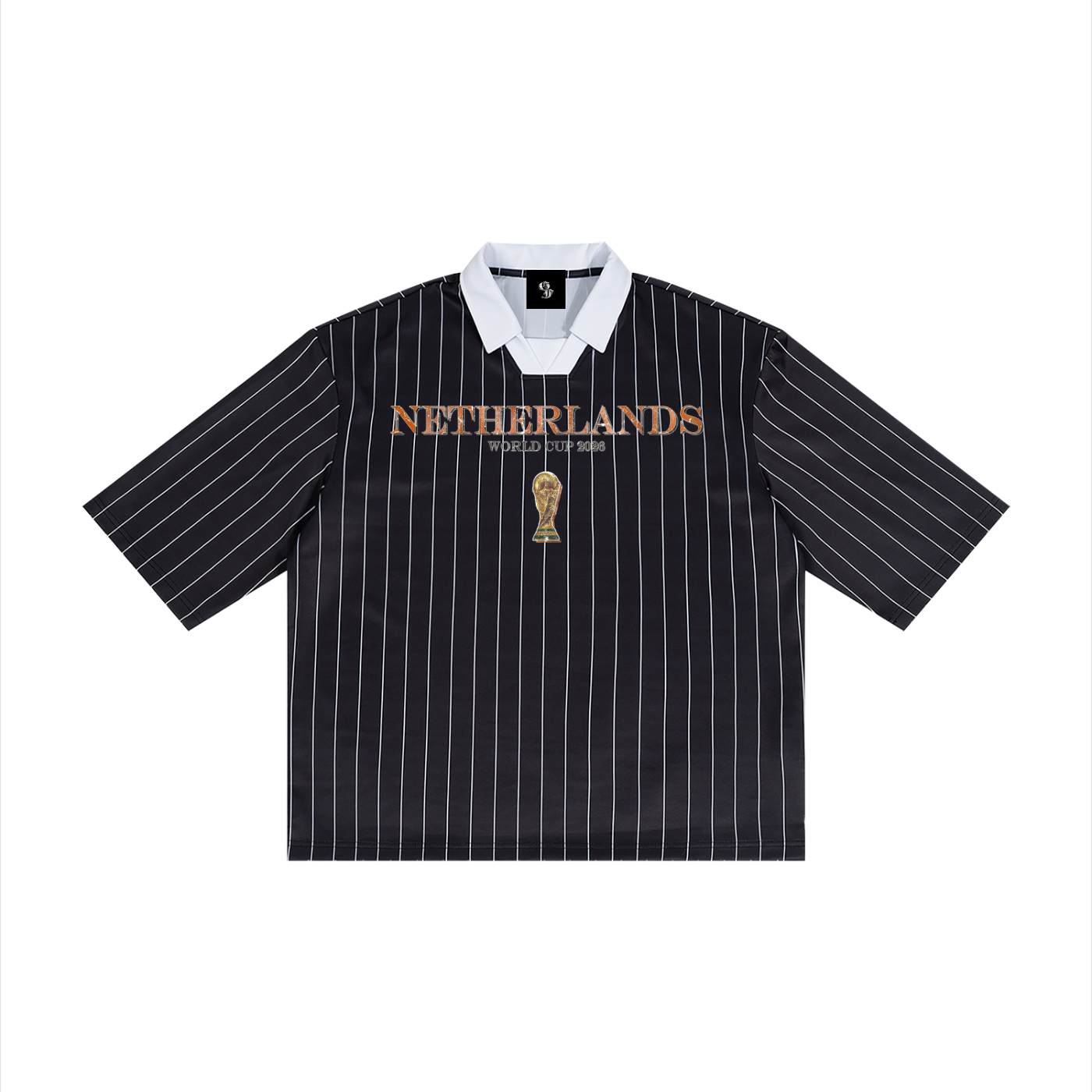 Vintage Netherlands World Cup Pinstripe Collared Soccer Jersey