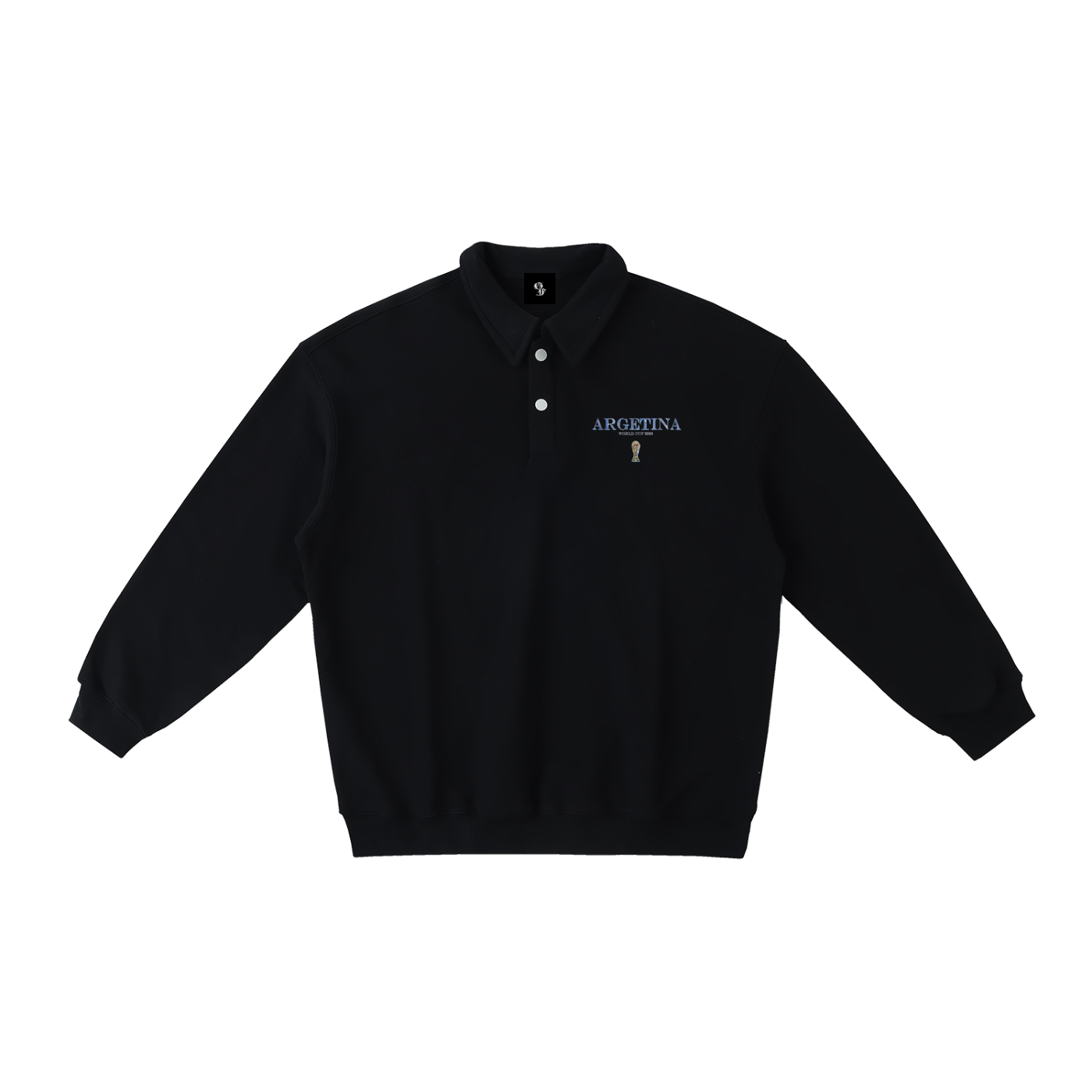 Vintage Argentina World Cup Heavyweight Polo-Collar Sweatshirt