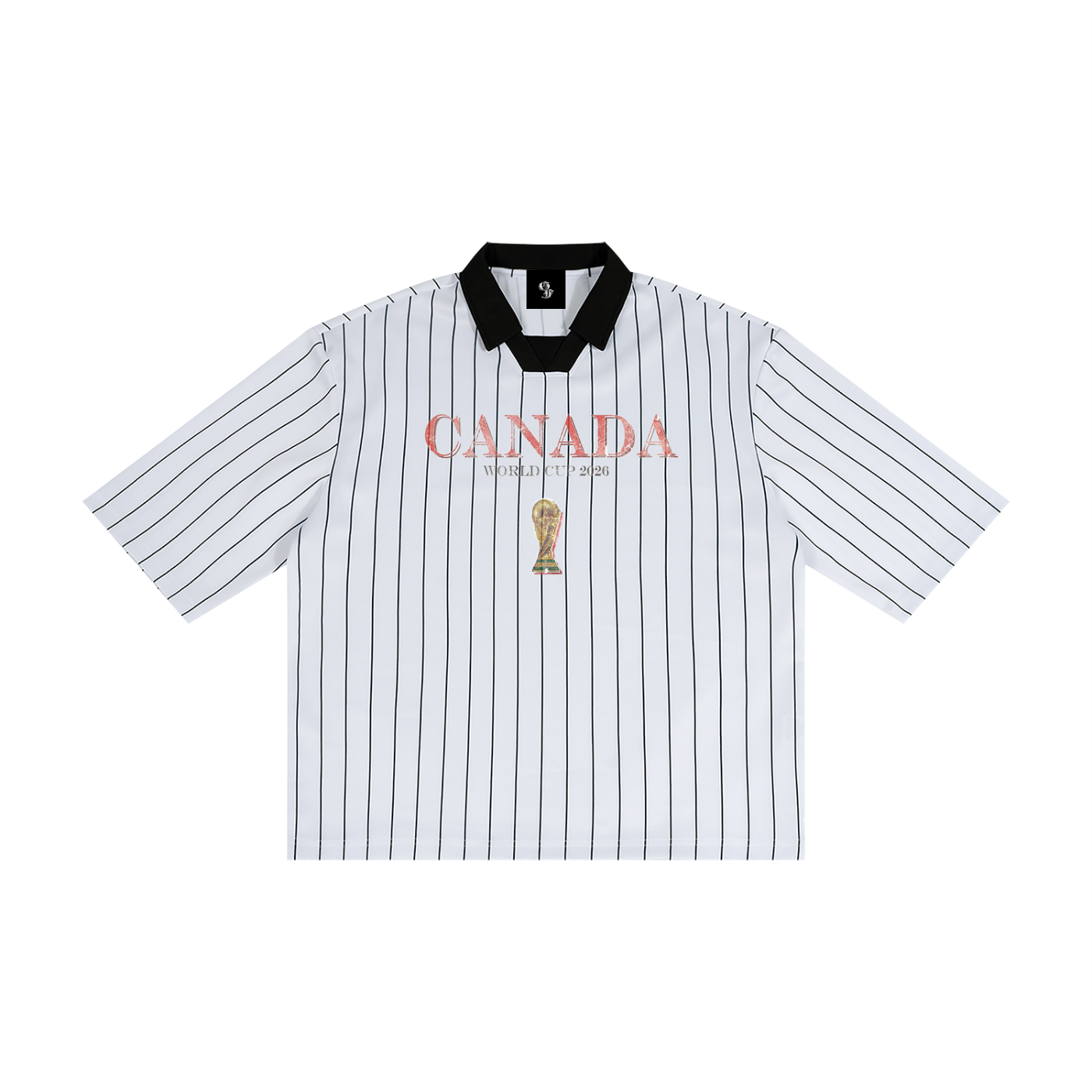 Vintage Canada World Cup Pinstripe Collared Soccer Jersey