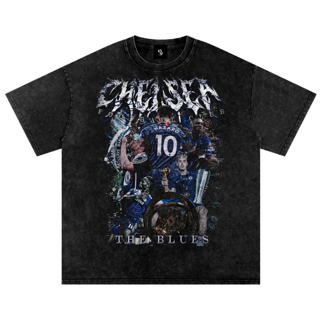 Vintage Chelsea FC "The Blues" Acid Washed Oversized Cotton T-Shirt