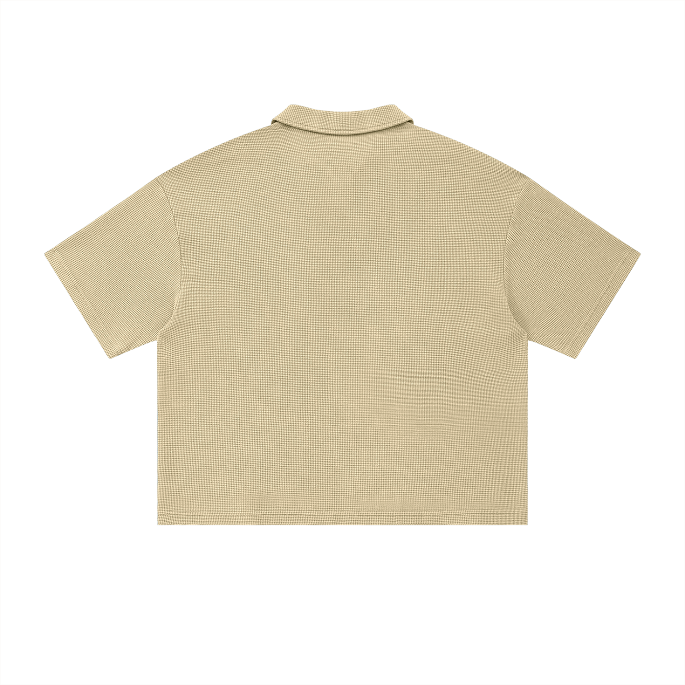 Graphic Footy Unisex Vintage Wash Waffle Boxy Polo Shirt