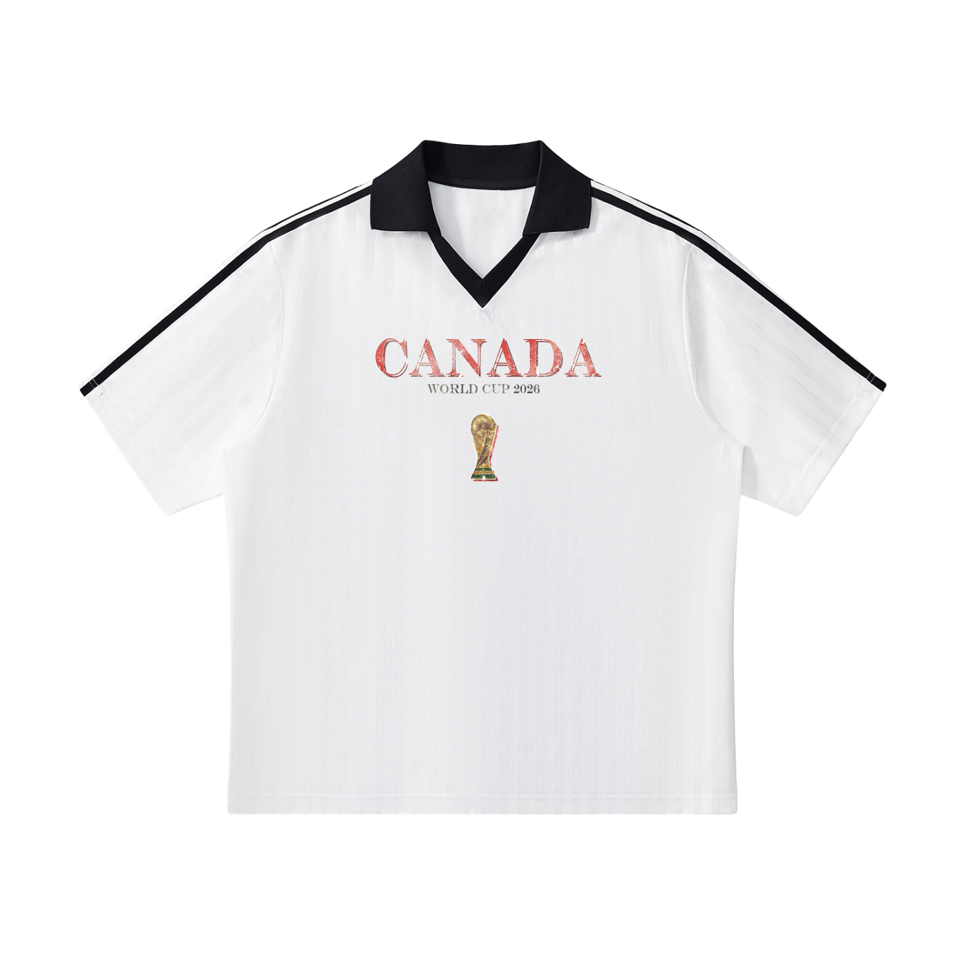 Vintage Canada World Cup Contrast Collar Striped Soccer Jersey