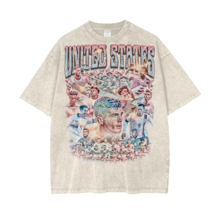 Vintage United States Acid Wash Oversize T-Shirt - 250 GSM