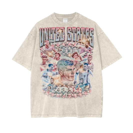 Vintage United States Acid Wash Oversize T-Shirt - 250 GSM