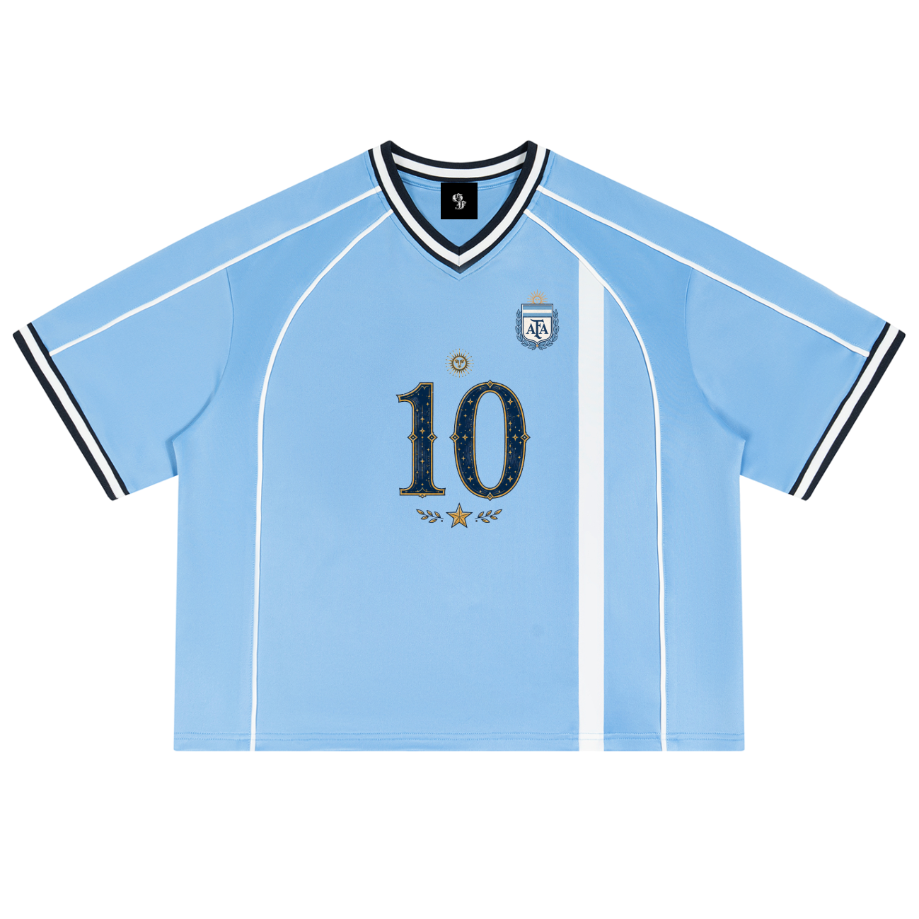 Argentina Unisex Boxy V-Neck Soccer Jersey