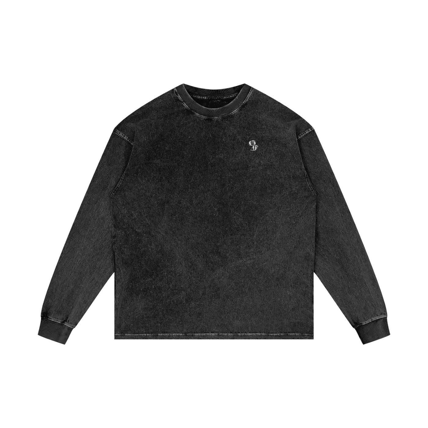 Vintage Acid Wash Oversize Graphic Footy Long Sleeve T-Shirt - 250 GSM