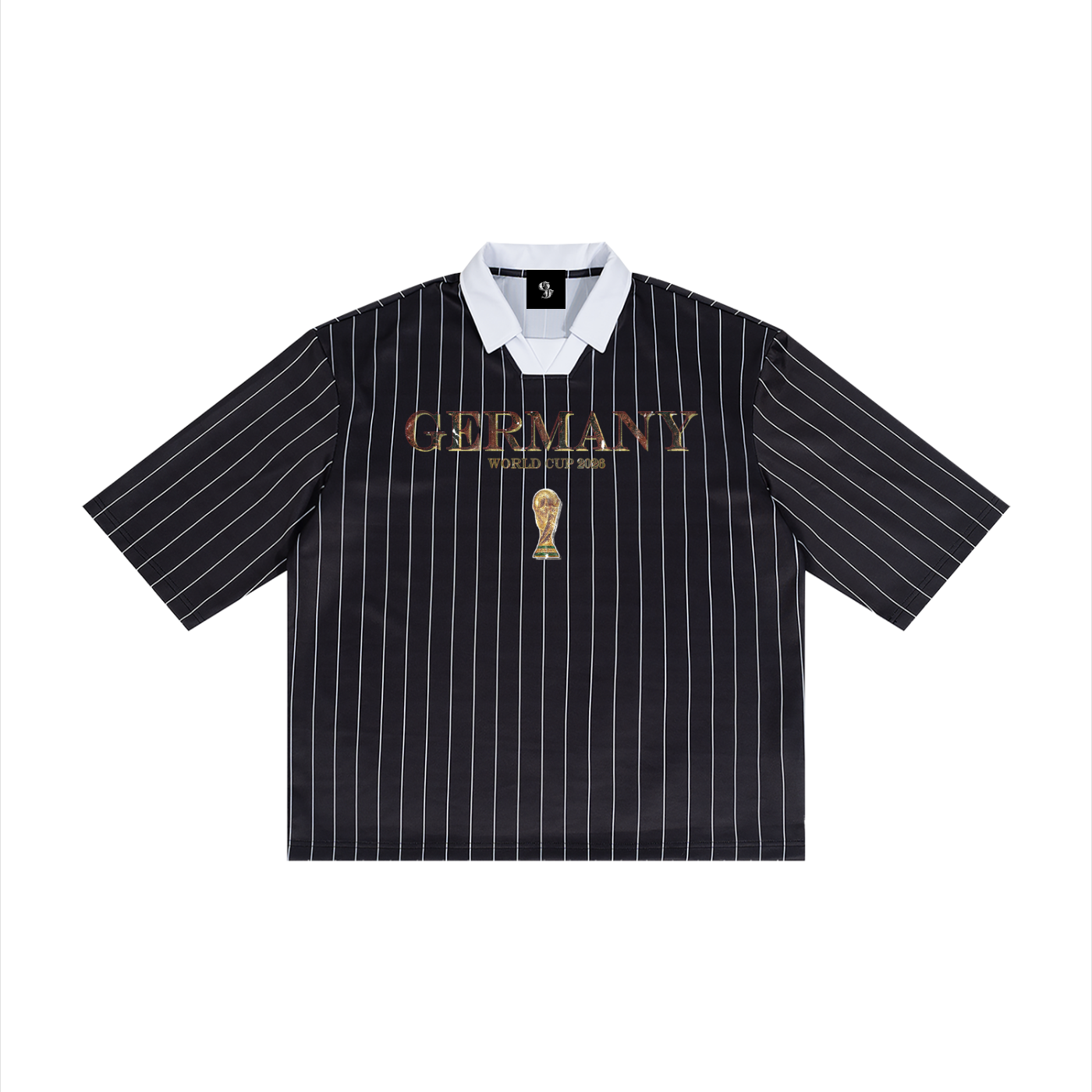 Vintage Germany World Cup Pinstripe Collared Soccer Jersey