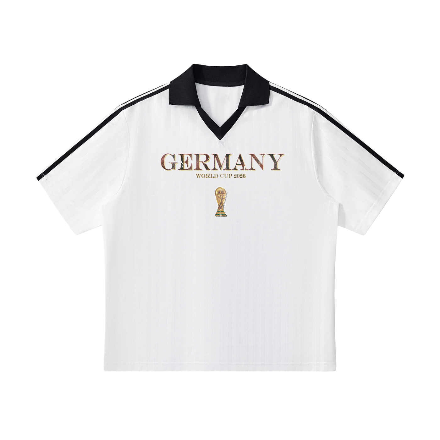 Vintage Germany World Cup Contrast Collar Striped Soccer Jersey
