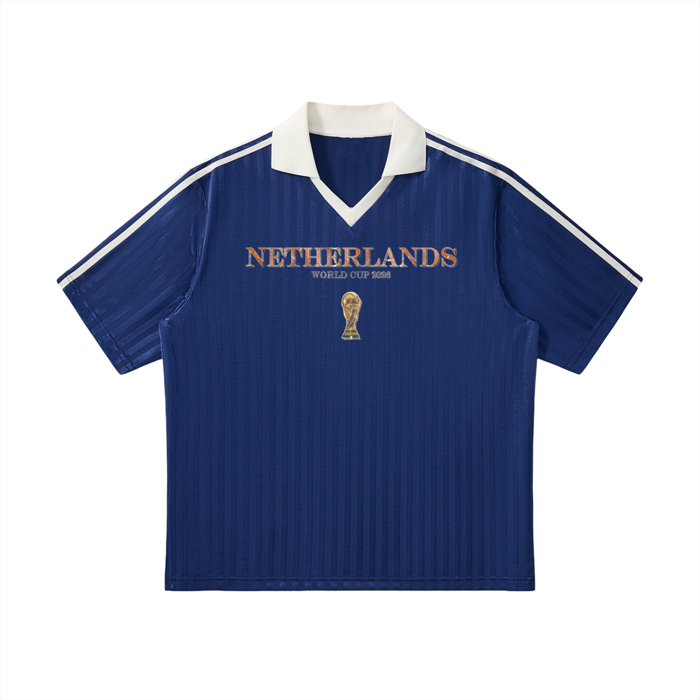 Vintage Netherlands World Cup Contrast Collar Striped Soccer Jersey