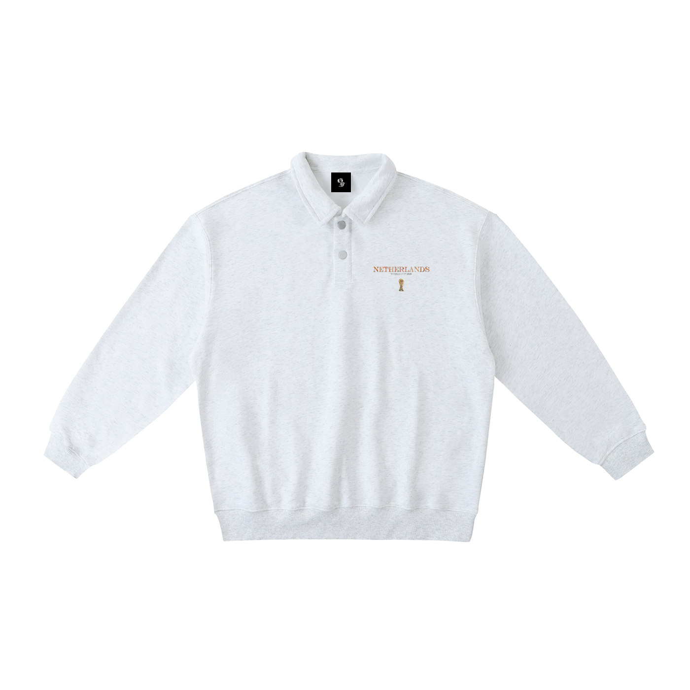 Vintage Netherlands World Cup Heavyweight Polo-Collar Sweatshirt