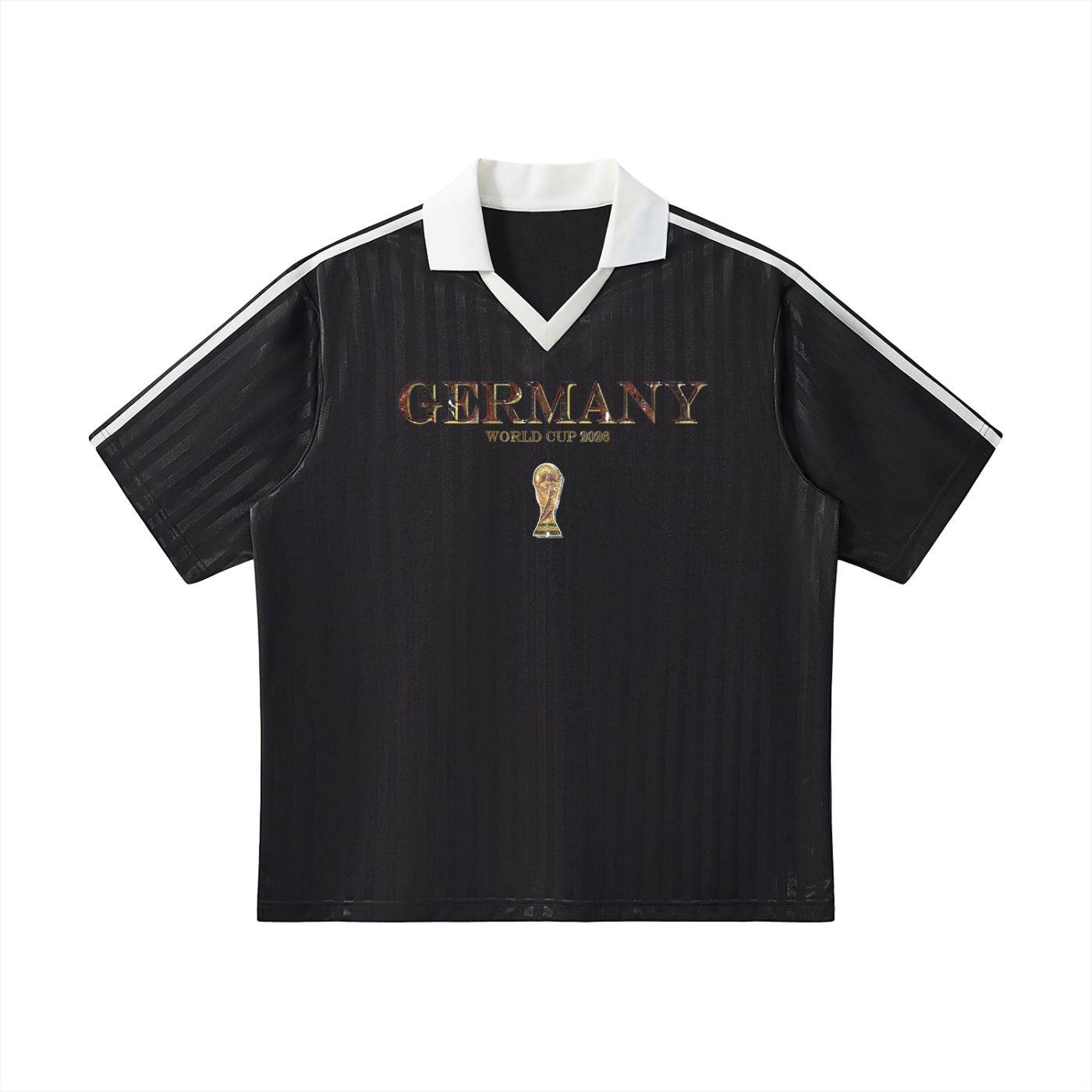 Vintage Germany World Cup Contrast Collar Striped Soccer Jersey