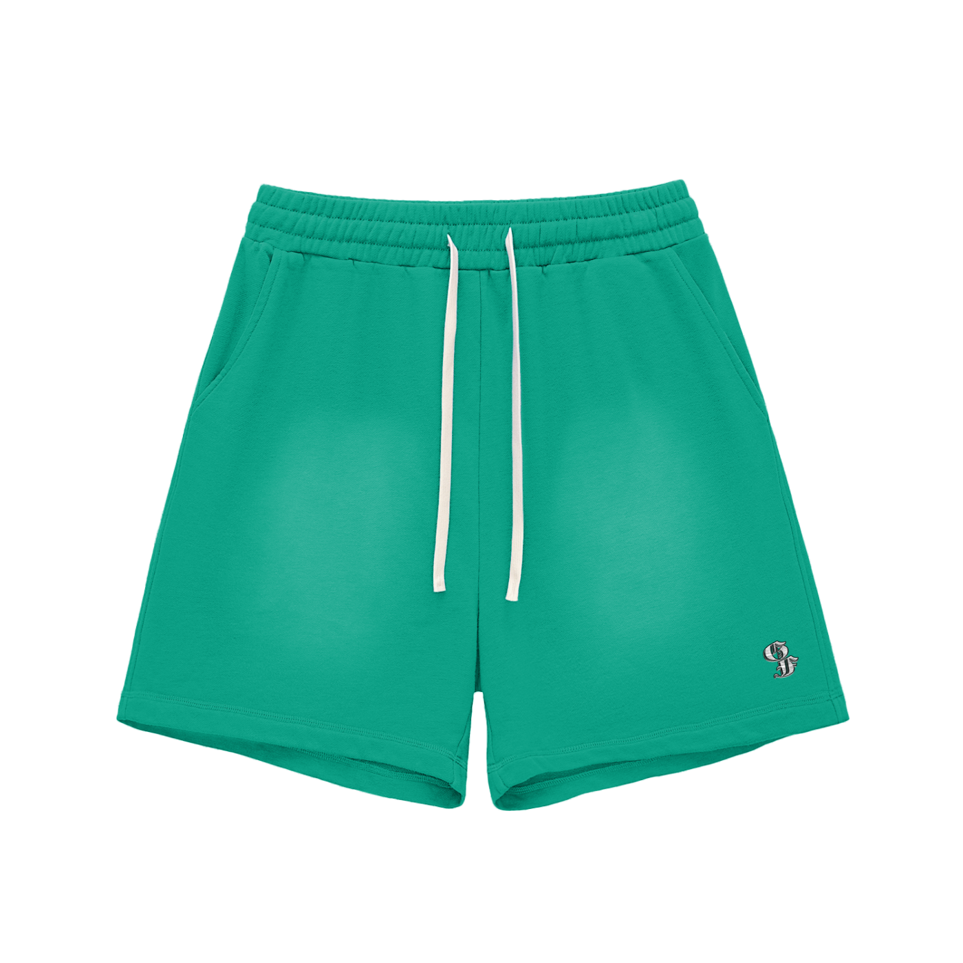 Graphic Footy Sun Fade Raw Edge Cotton Shorts