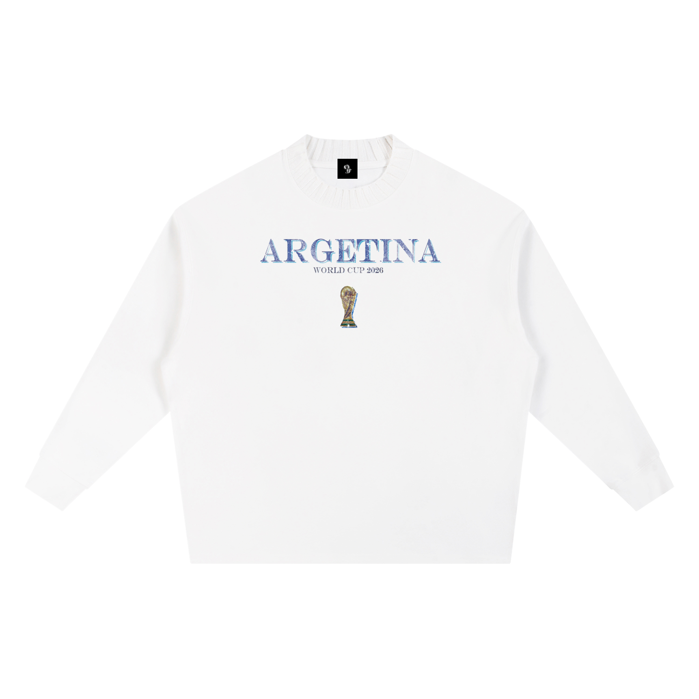 Vintage Argentina World Cup Knitted Round Neck Oversize Sweatshirt