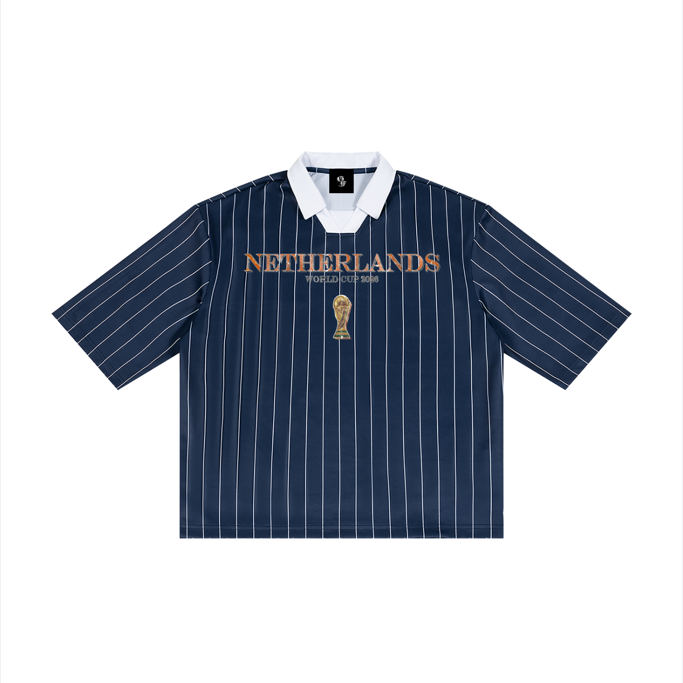 Vintage Netherlands World Cup Pinstripe Collared Soccer Jersey