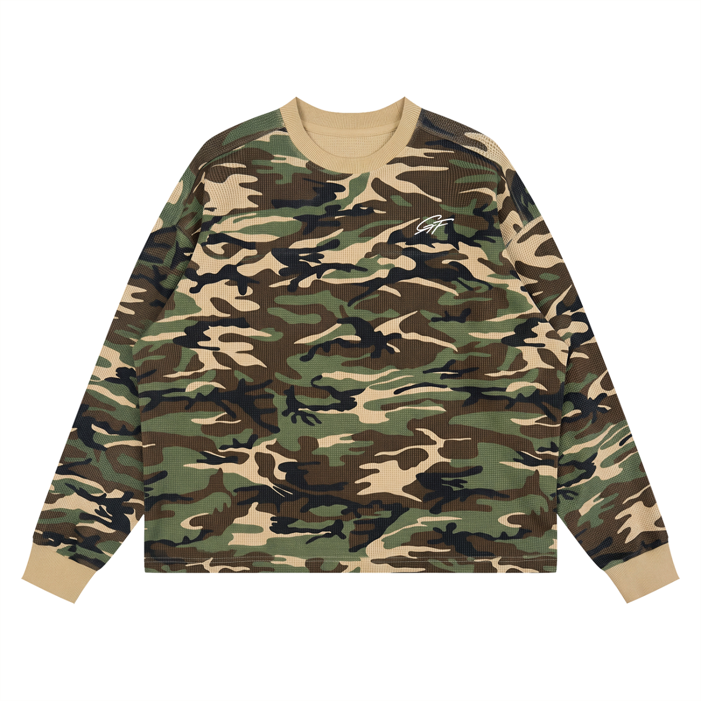 Vintage Graphic Footy Waffle Boxy Long Sleeve T-Shirt