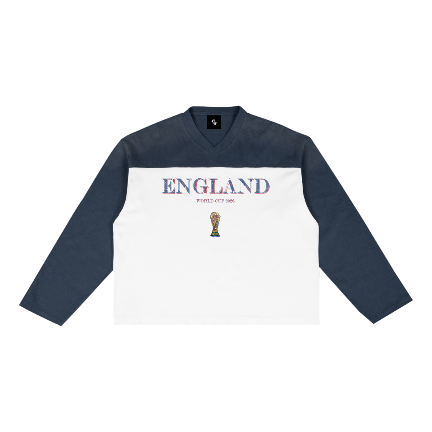 Vintage England World Cup Sun Fade Color-Block T-Shirt