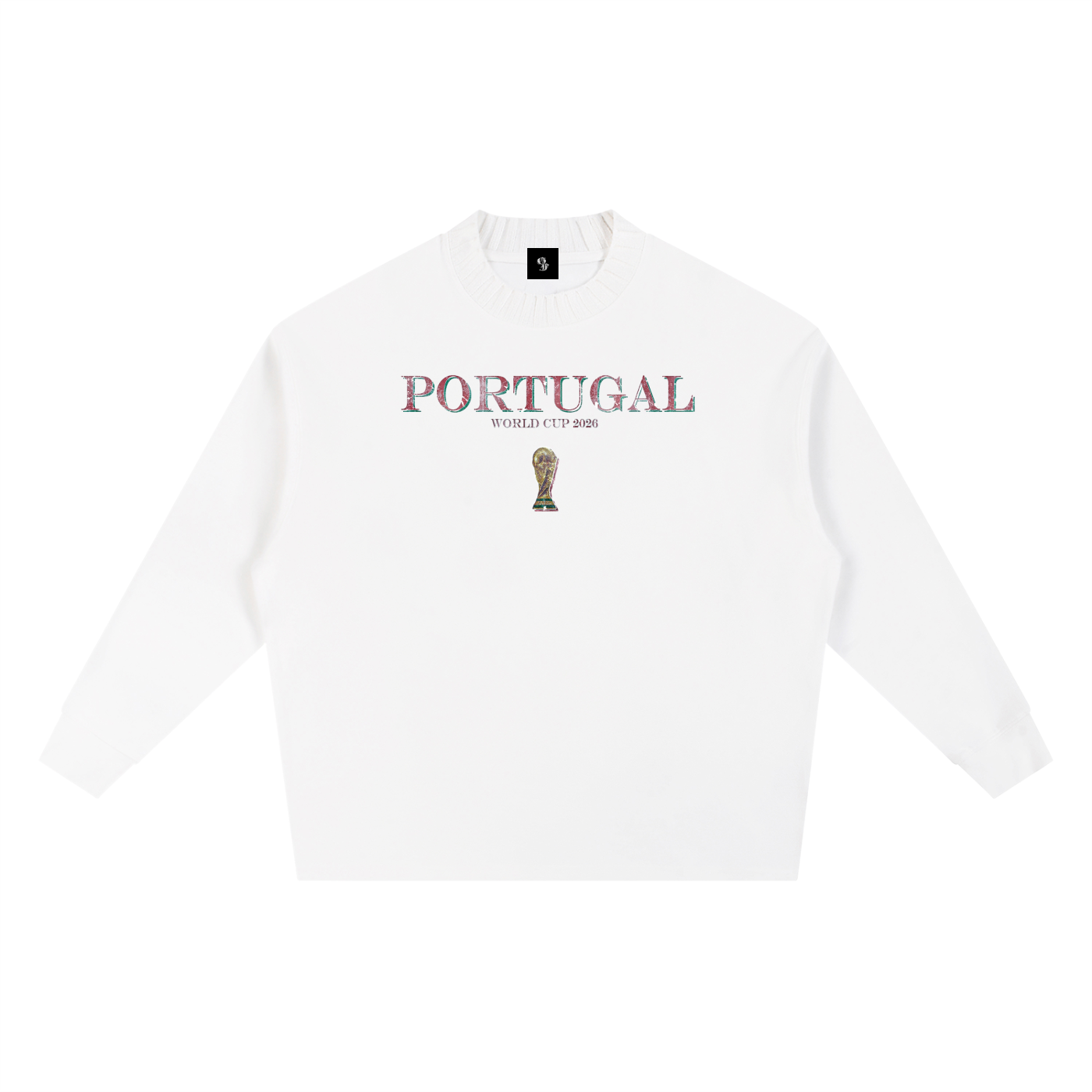 Vintage Portugal World Cup Knitted Round Neck Oversize Sweatshirt
