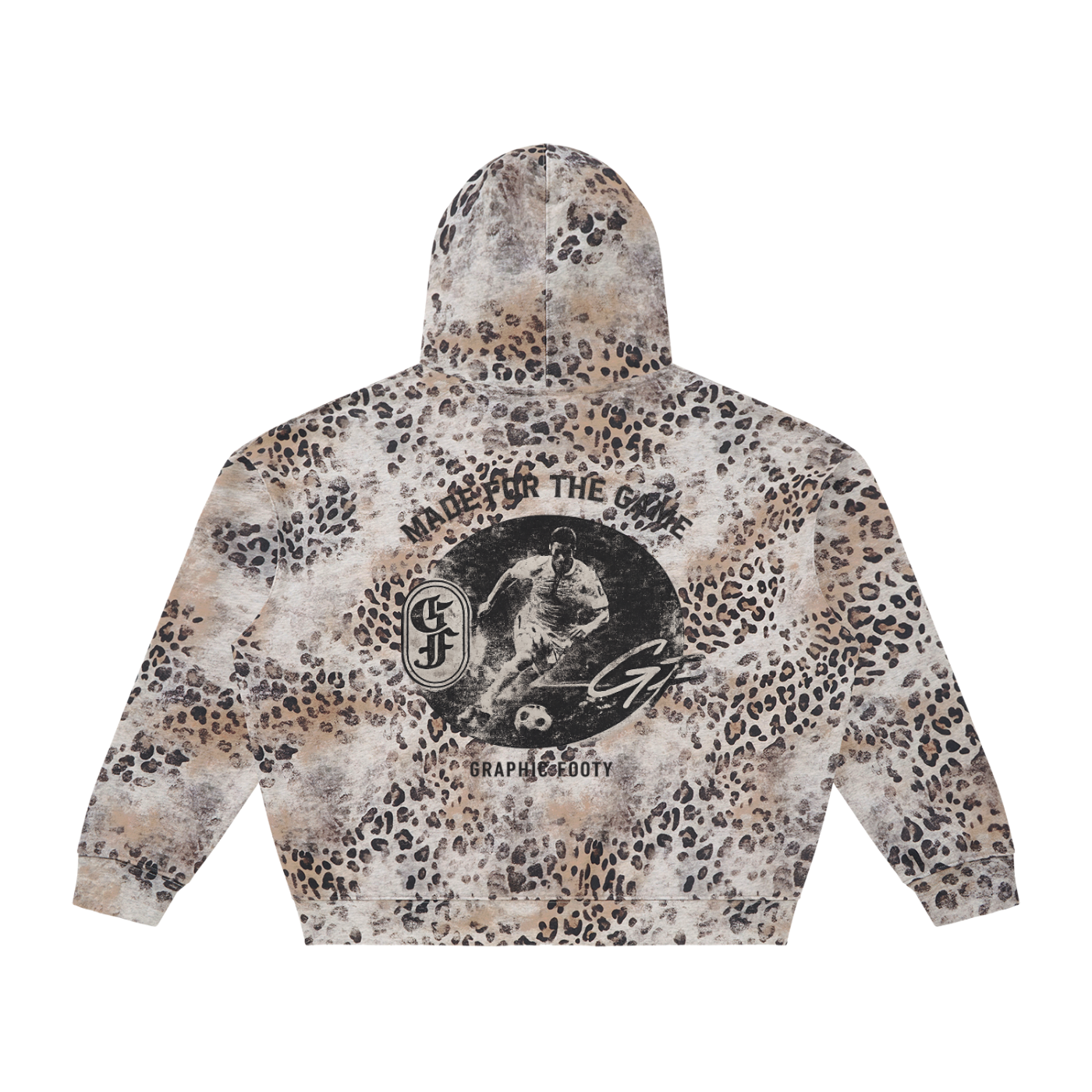 Graphic Footy Vintage Wash Leopard Full Zip Hoodie