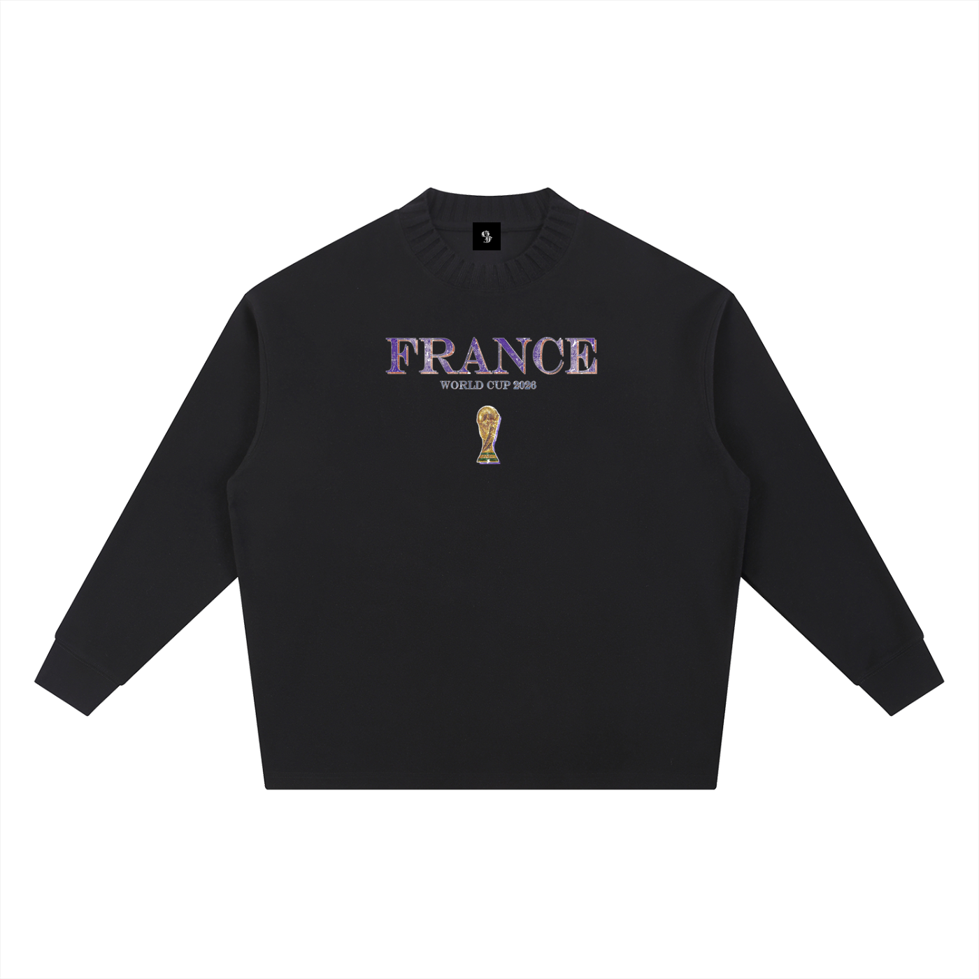 Vintage France World Cup Knitted Round Neck Oversize Sweatshirt
