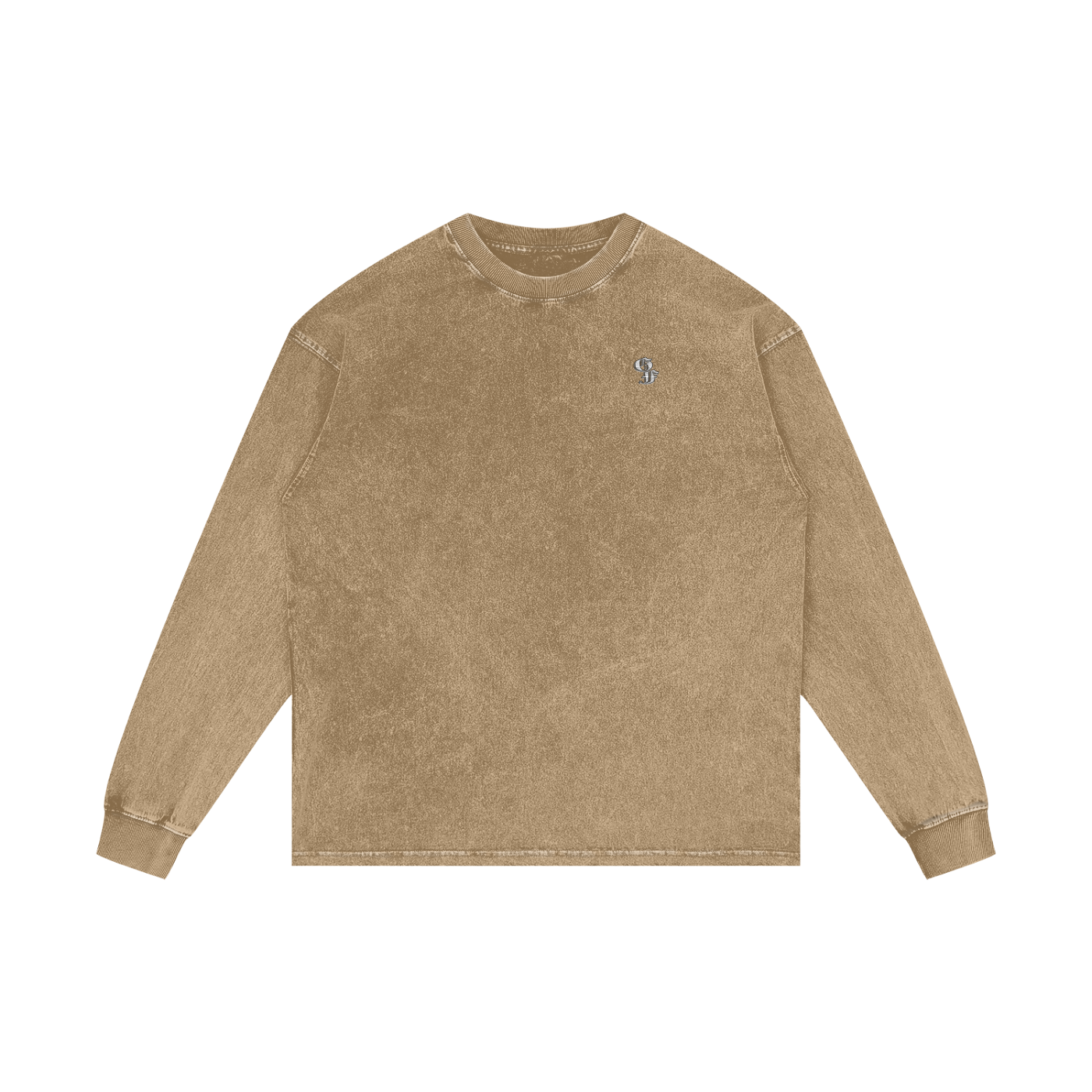 Vintage Acid Wash Oversize Graphic Footy Long Sleeve T-Shirt - 250 GSM