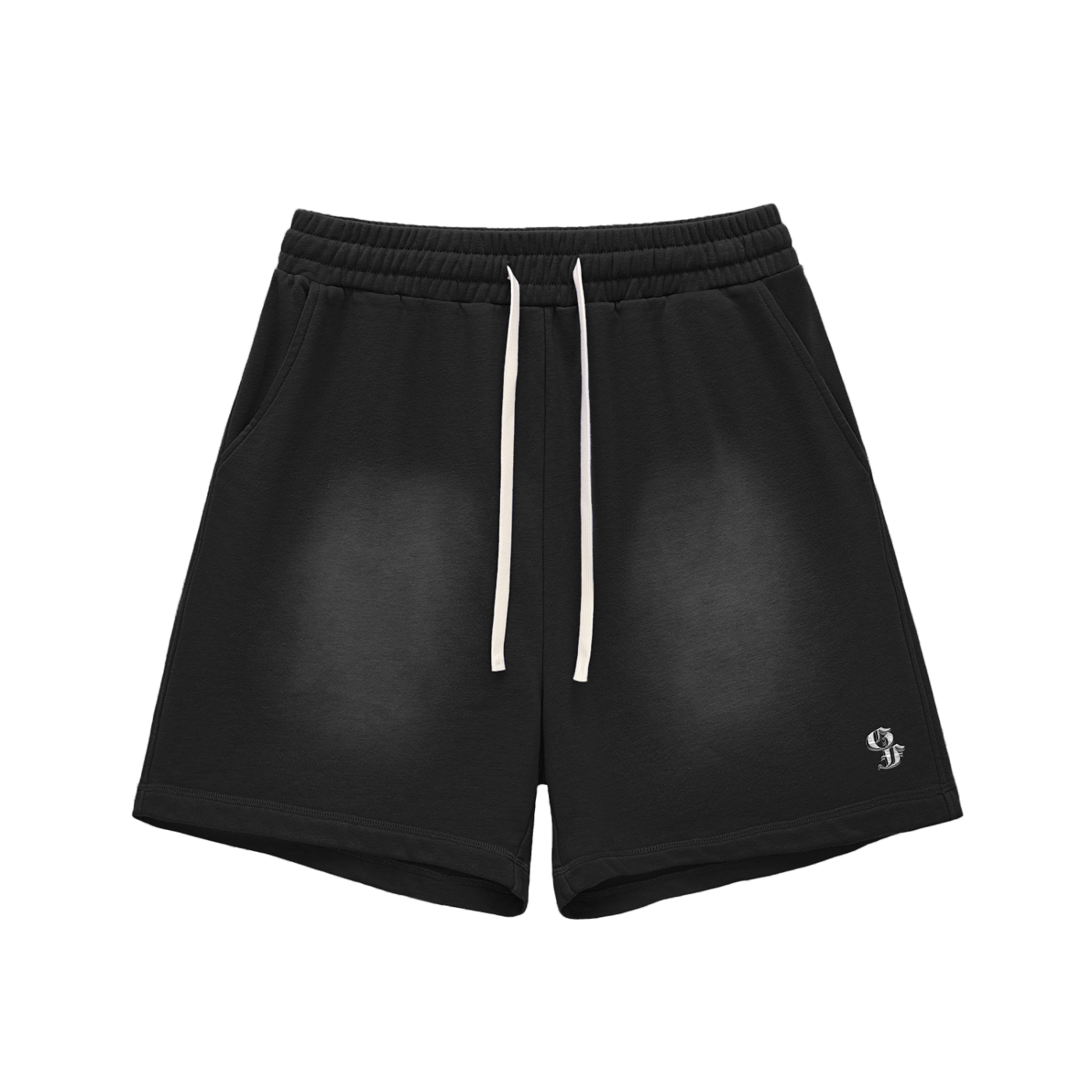 Graphic Footy Sun Fade Raw Edge Cotton Shorts