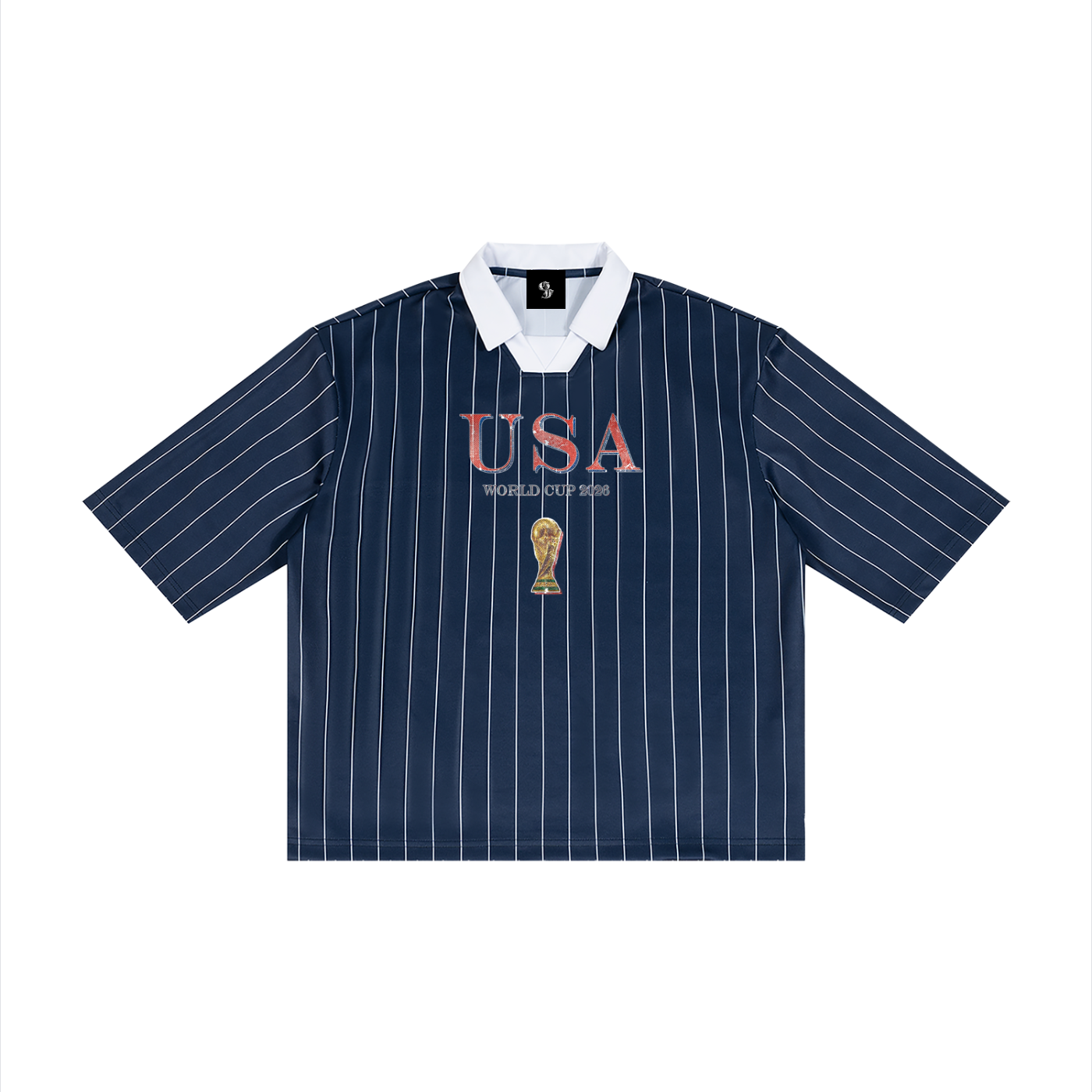 Vintage USA World Cup Pinstripe Collared Soccer Jersey