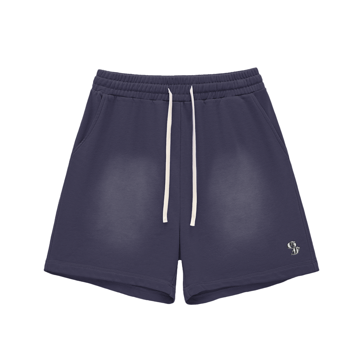 Graphic Footy Sun Fade Raw Edge Cotton Shorts