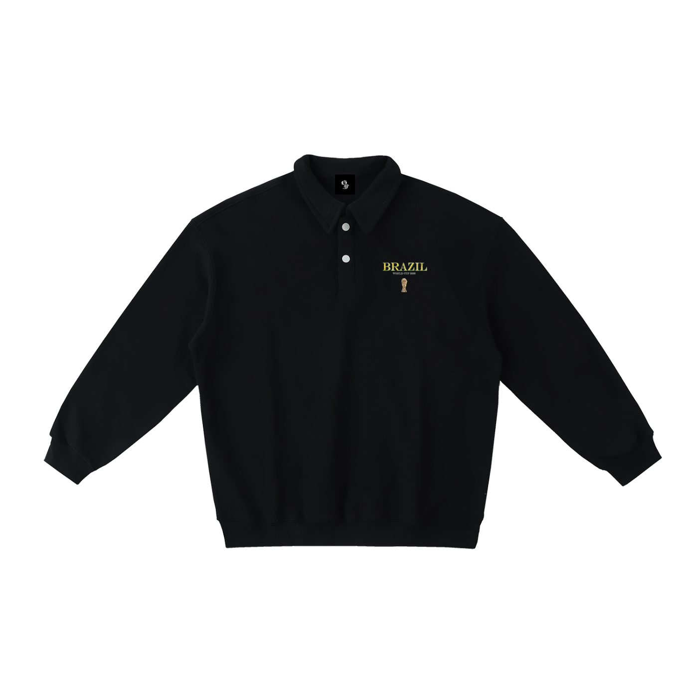 Vintage Brazil World Cup Heavyweight Polo-Collar Sweatshirt