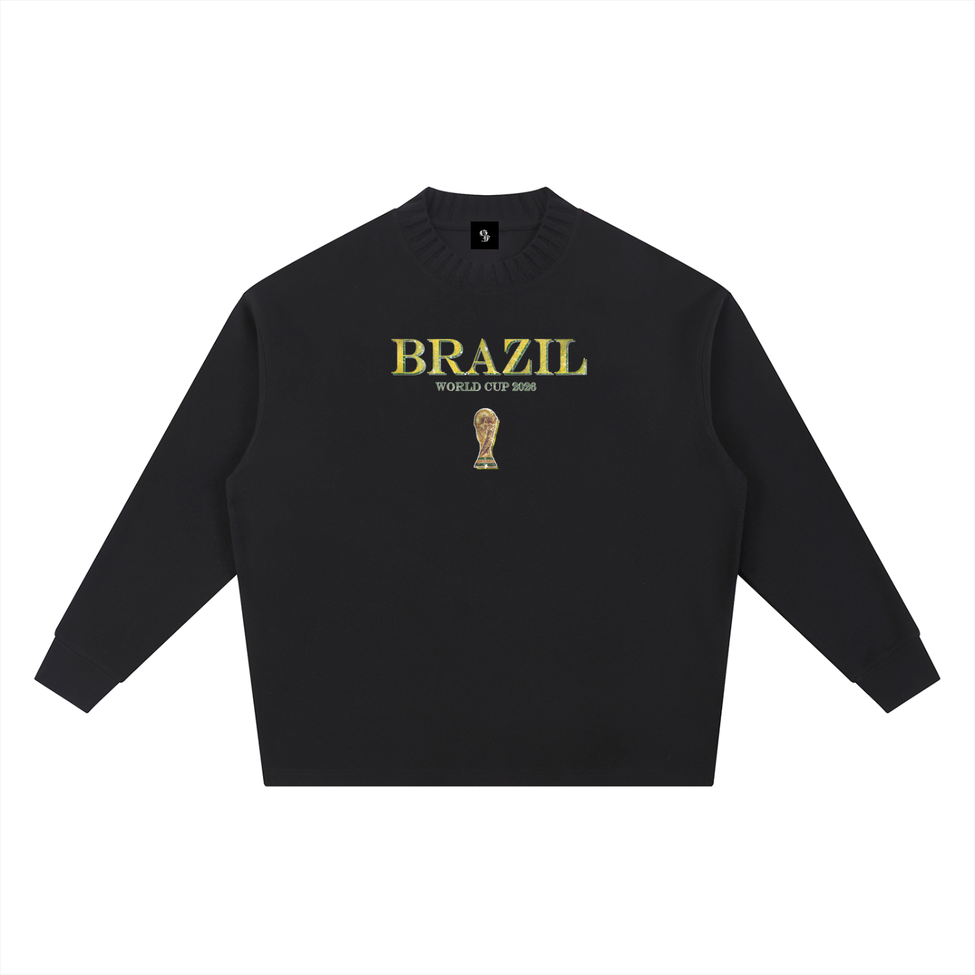 Vintage Brazil World Cup Knitted Round Neck Oversize Sweatshirt