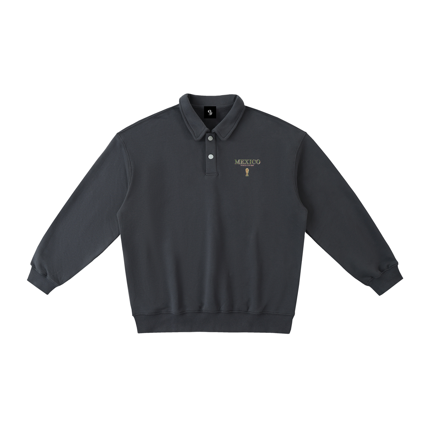 Vintage Mexico World Cup Heavyweight Polo-Collar Sweatshirt