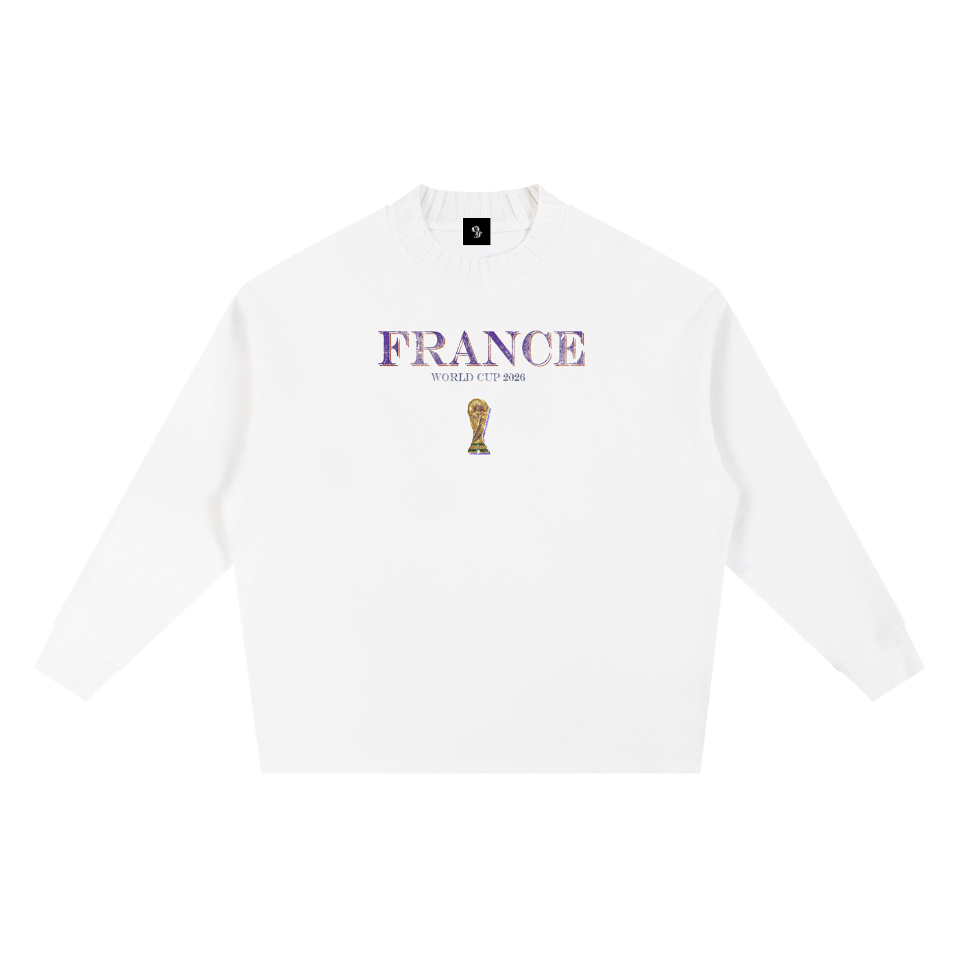 Vintage France World Cup Knitted Round Neck Oversize Sweatshirt