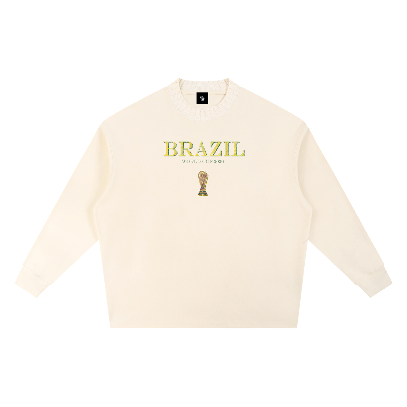 Vintage Brazil World Cup Knitted Round Neck Oversize Sweatshirt
