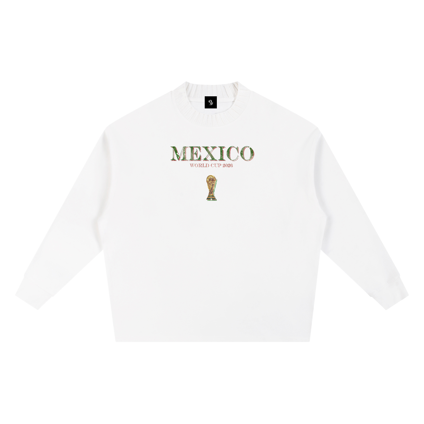 Vintage Mexico World Cup Knitted Round Neck Oversize Sweatshirt