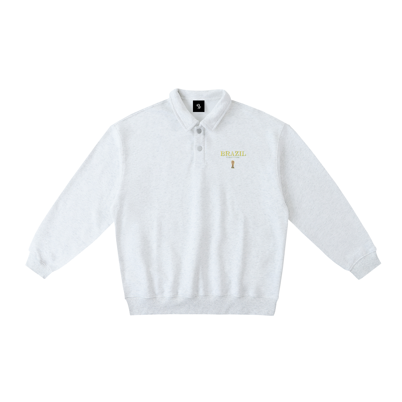 Vintage Brazil World Cup Heavyweight Polo-Collar Sweatshirt
