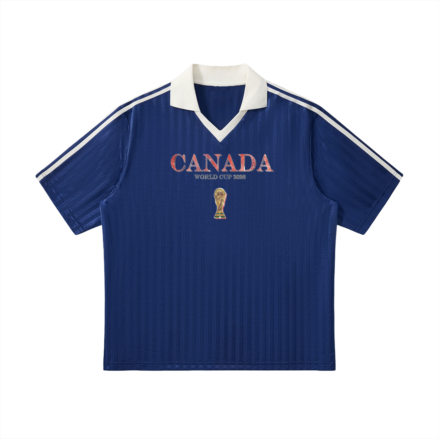 Vintage Canada World Cup Contrast Collar Striped Soccer Jersey