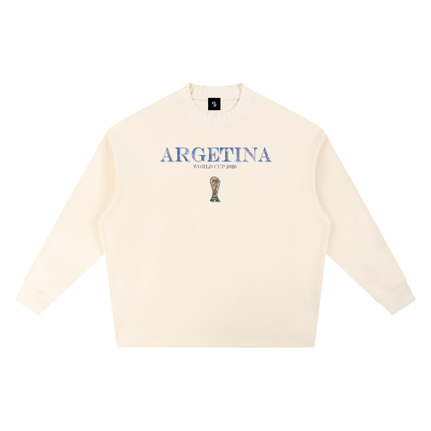 Vintage Argentina World Cup Knitted Round Neck Oversize Sweatshirt