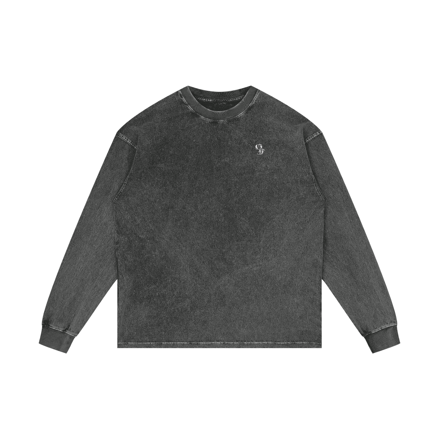 Vintage Acid Wash Oversize Graphic Footy Long Sleeve T-Shirt - 250 GSM