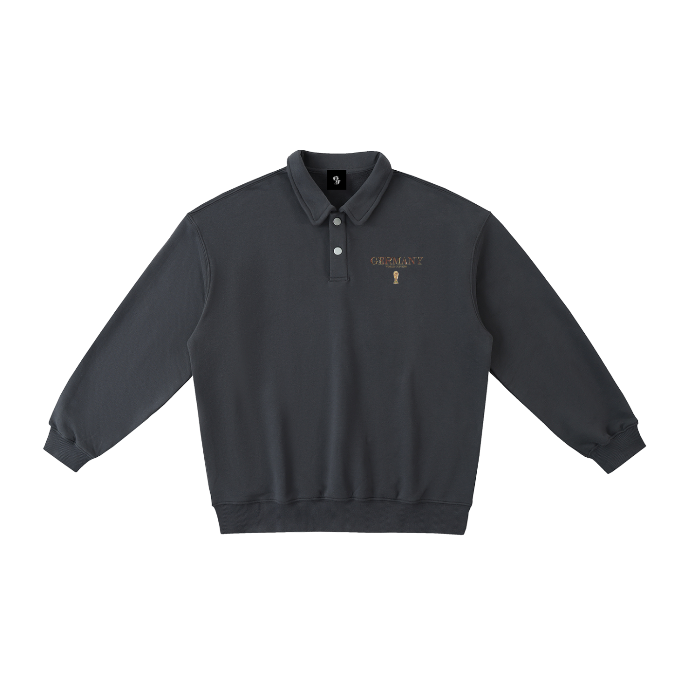 Vintage Germany World Cup Heavyweight Polo-Collar Sweatshirt