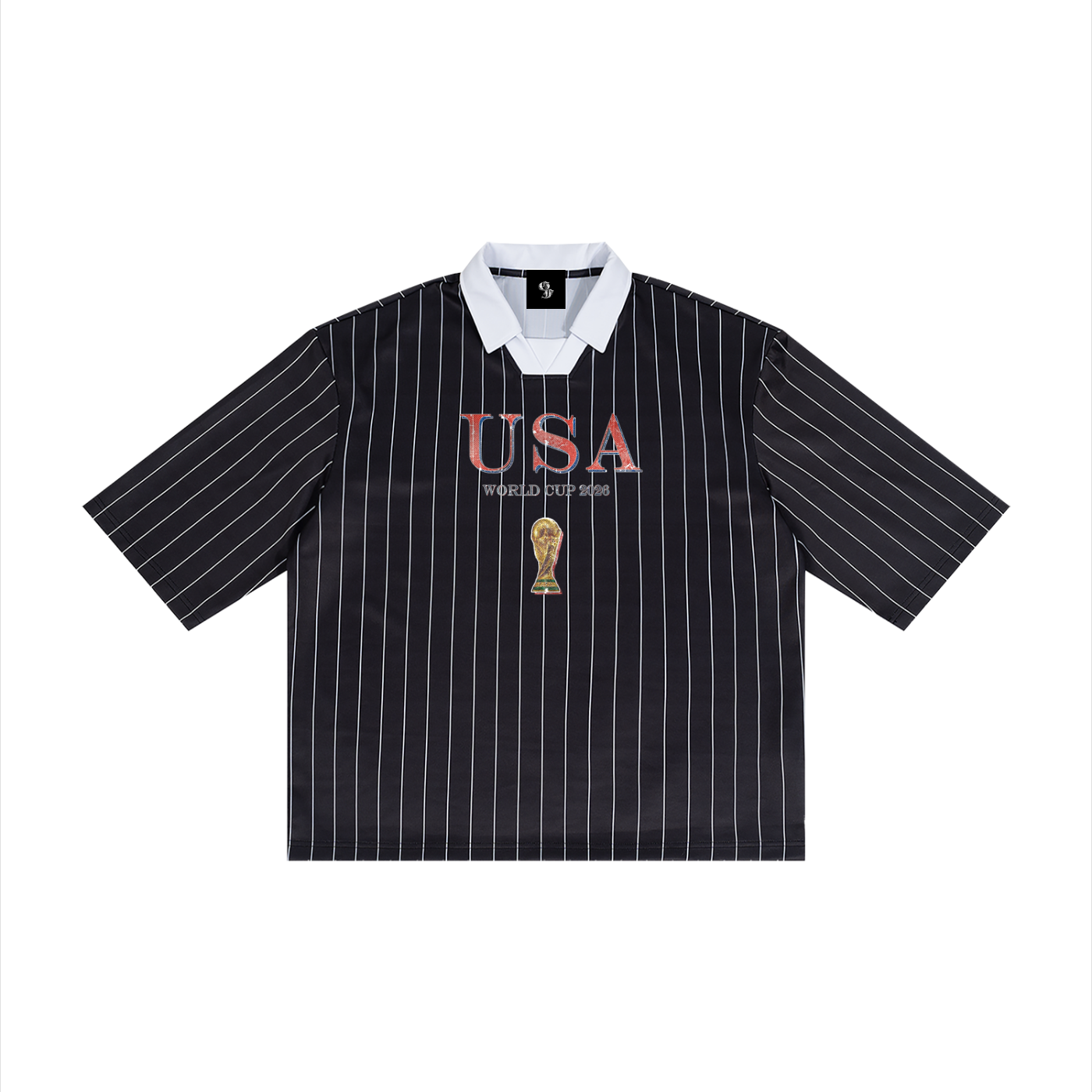 Vintage USA World Cup Pinstripe Collared Soccer Jersey