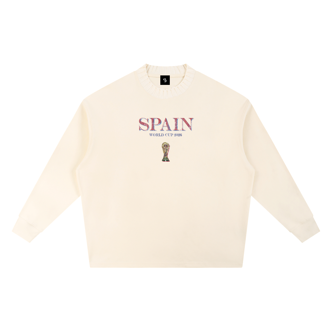 Vintage Spain World Cup Knitted Round Neck Oversize Sweatshirt