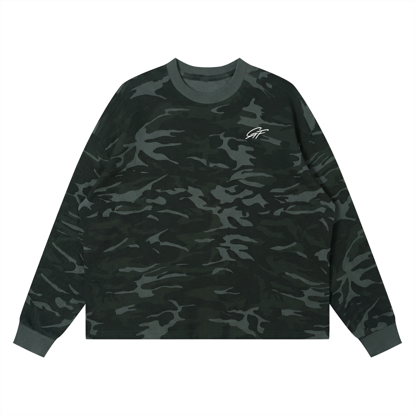 Vintage Graphic Footy Waffle Boxy Long Sleeve T-Shirt