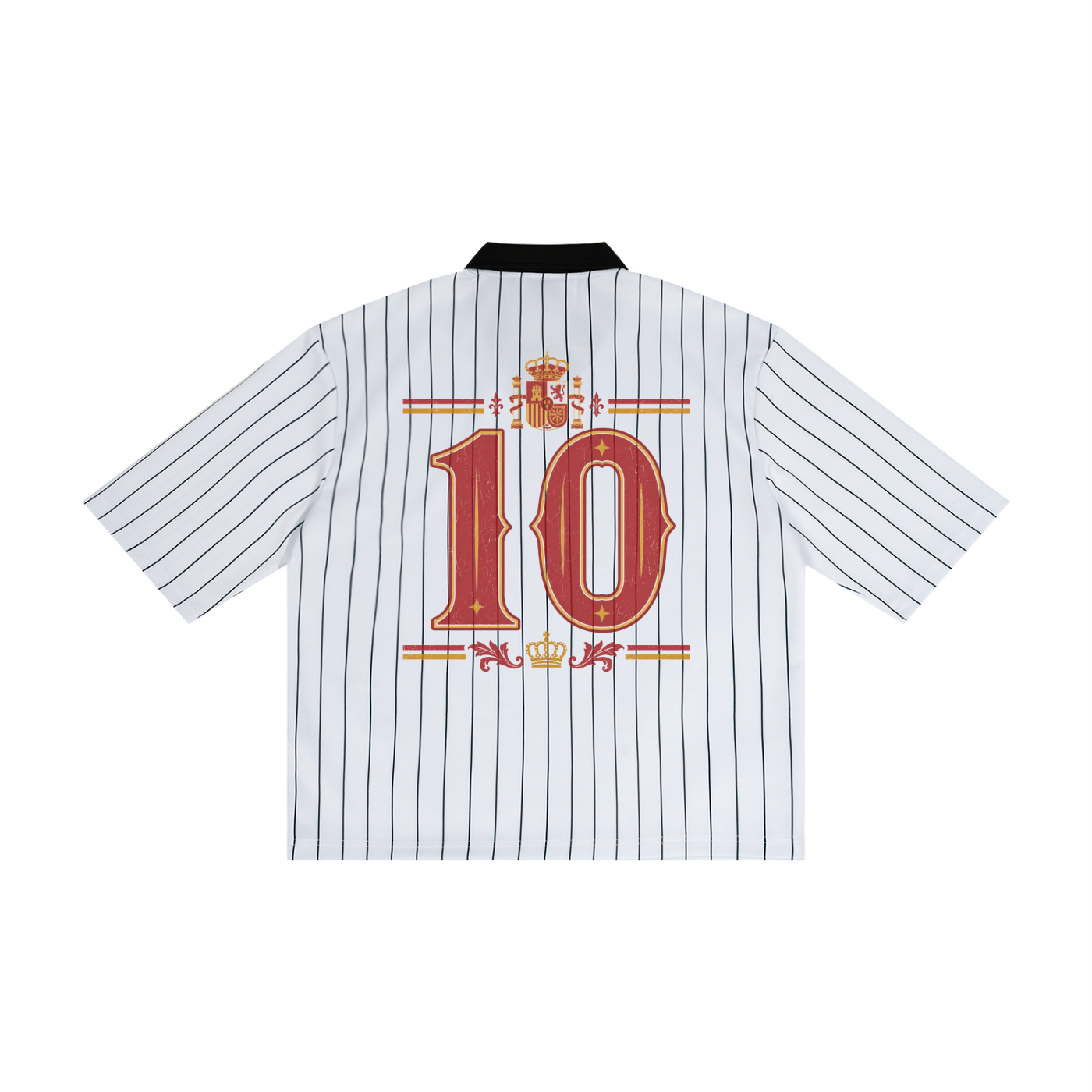 Spain Football Pinstripe Collared Soccer Jersey