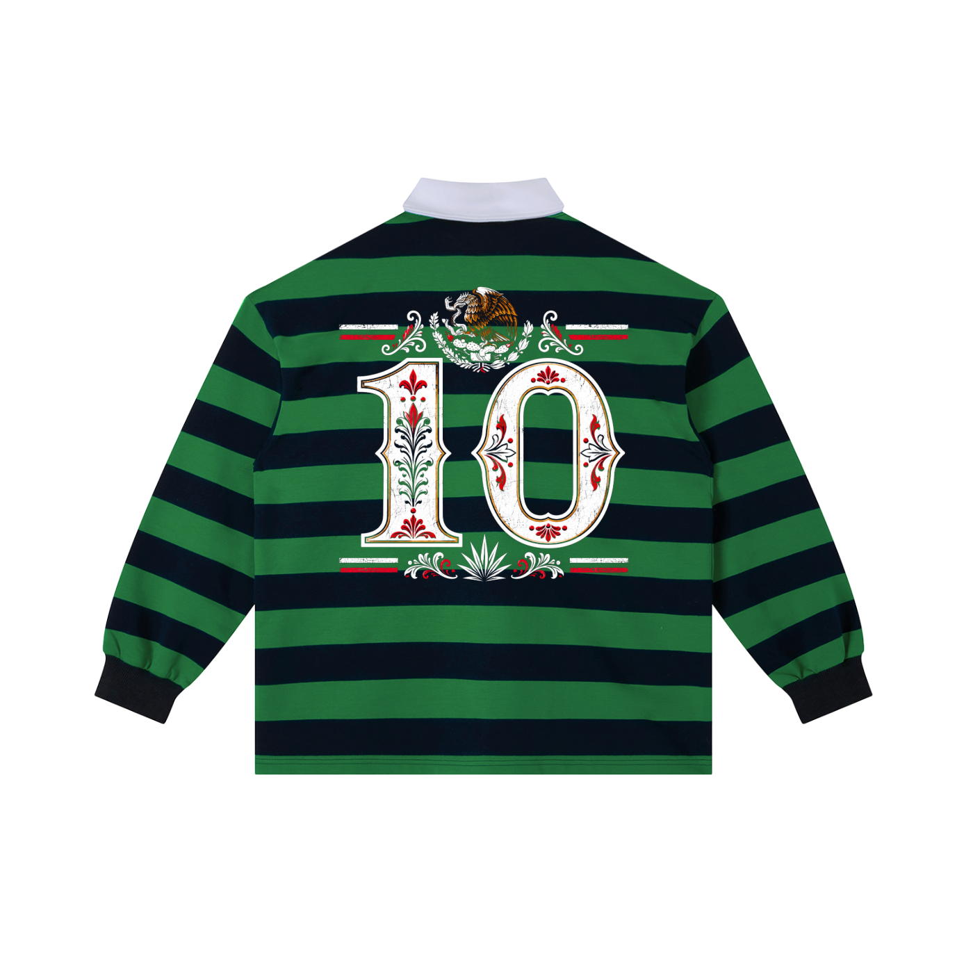 Mexico Football Color Block Stripe Polo Shirt
