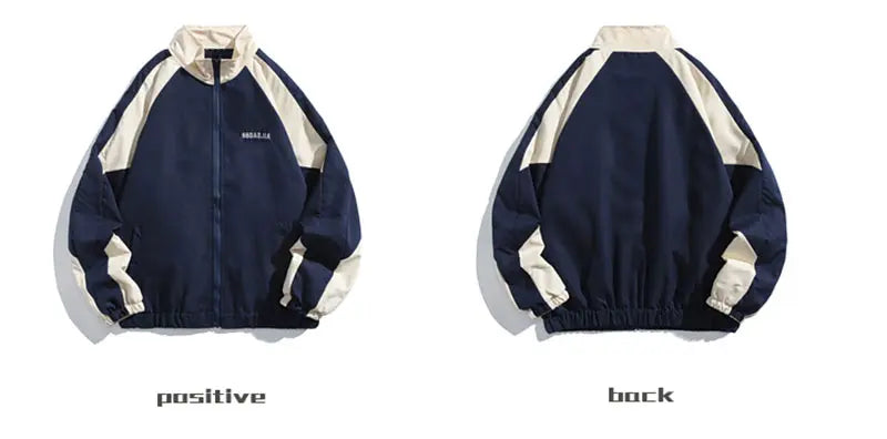 Graphic Footy Unisex Patchwork Varsity Jacket – Black High Street Windbreaker