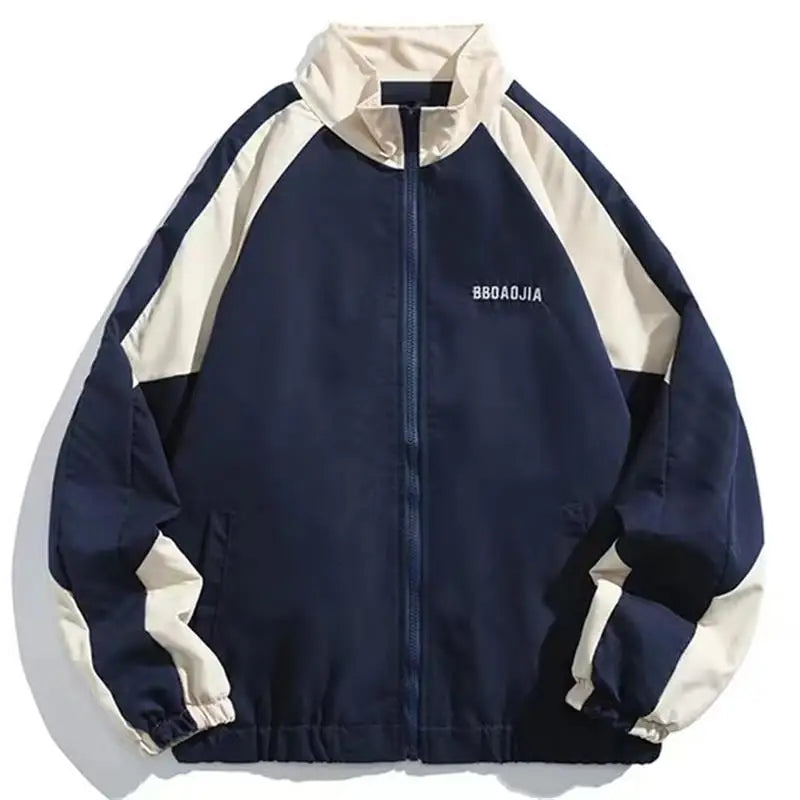 Graphic Footy Unisex Patchwork Varsity Jacket – Black High Street Windbreaker