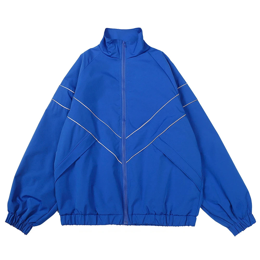 Graphic Footy Unisex Patchwork Varsity Jacket – Black High Street Windbreaker